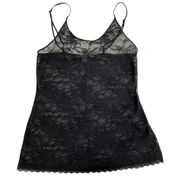 Vintage Victoria’s Secret Womens Sz M Black Lace Sheer Short Nightie Slip Dress - Picture 2 of 6